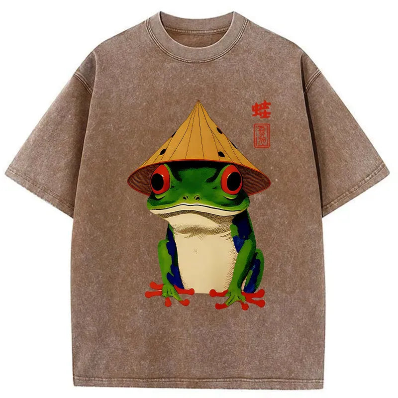 Washed Japanese Frog T-Shirt Best Seller