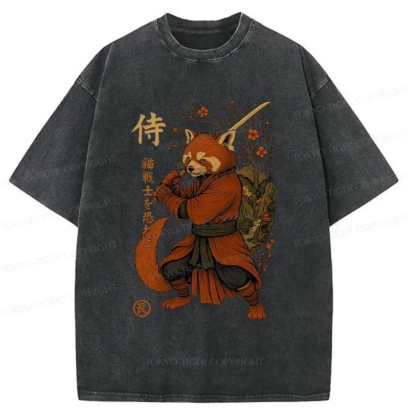 Red Panda Samurai Japanese Vintage T-Shirt