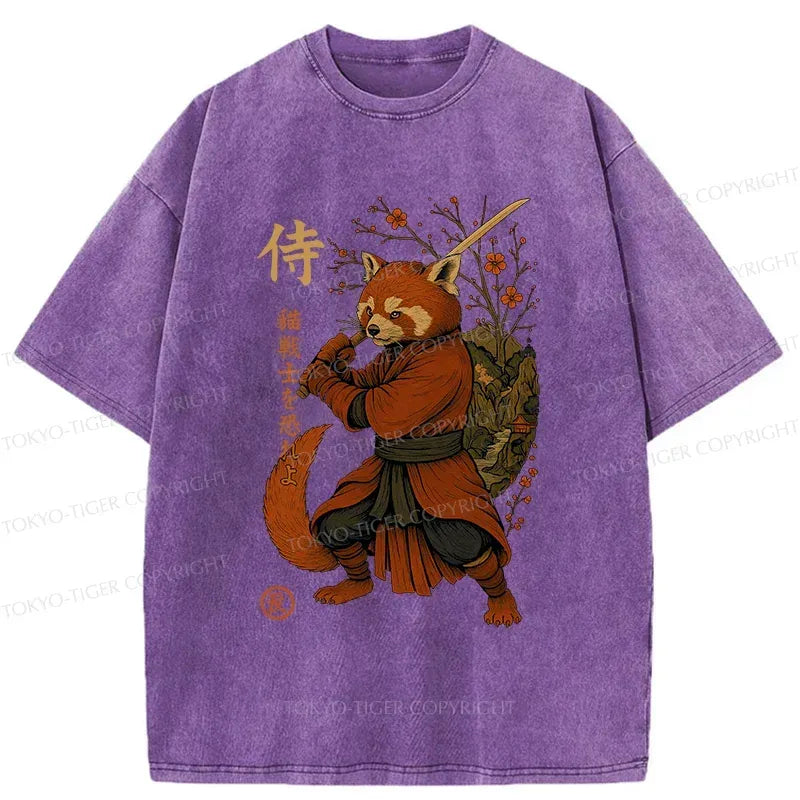 Red Panda Samurai Japanese Vintage T-Shirt