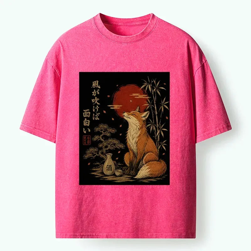 Japanese Zen Fox T-Shirt for Everyday Wear