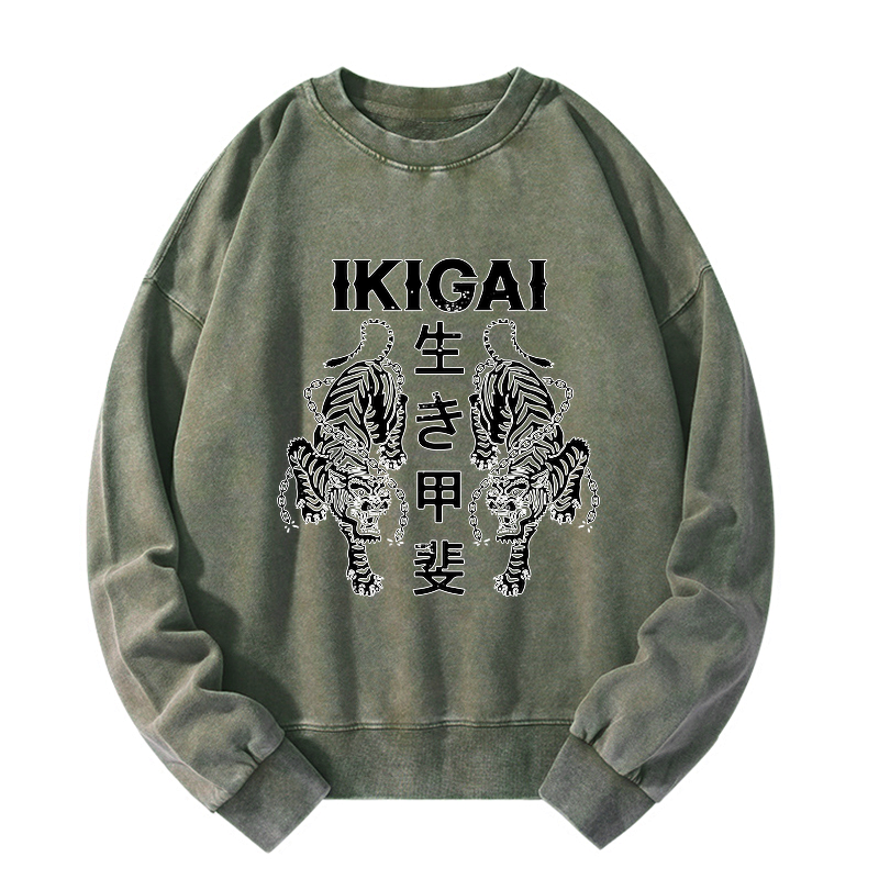 Kyoto-Lion Japanese Chain Tiger Washed Sweatshirt