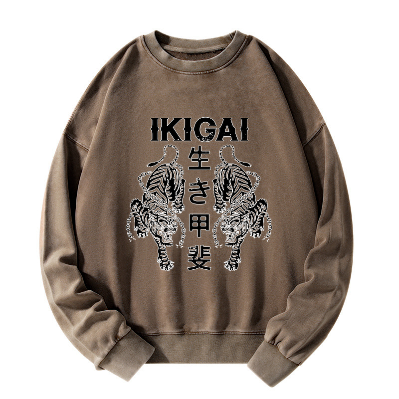 Kyoto-Lion Japanese Chain Tiger Washed Sweatshirt