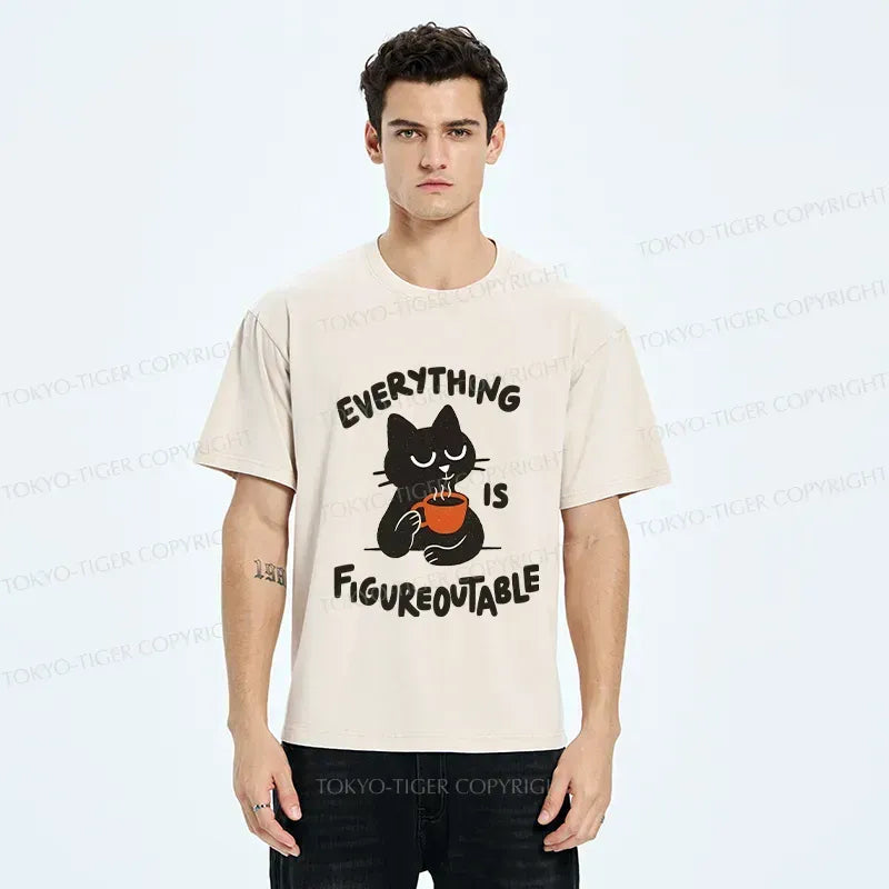 Japanese Cat Coffee T-Shirt for Daily Wear