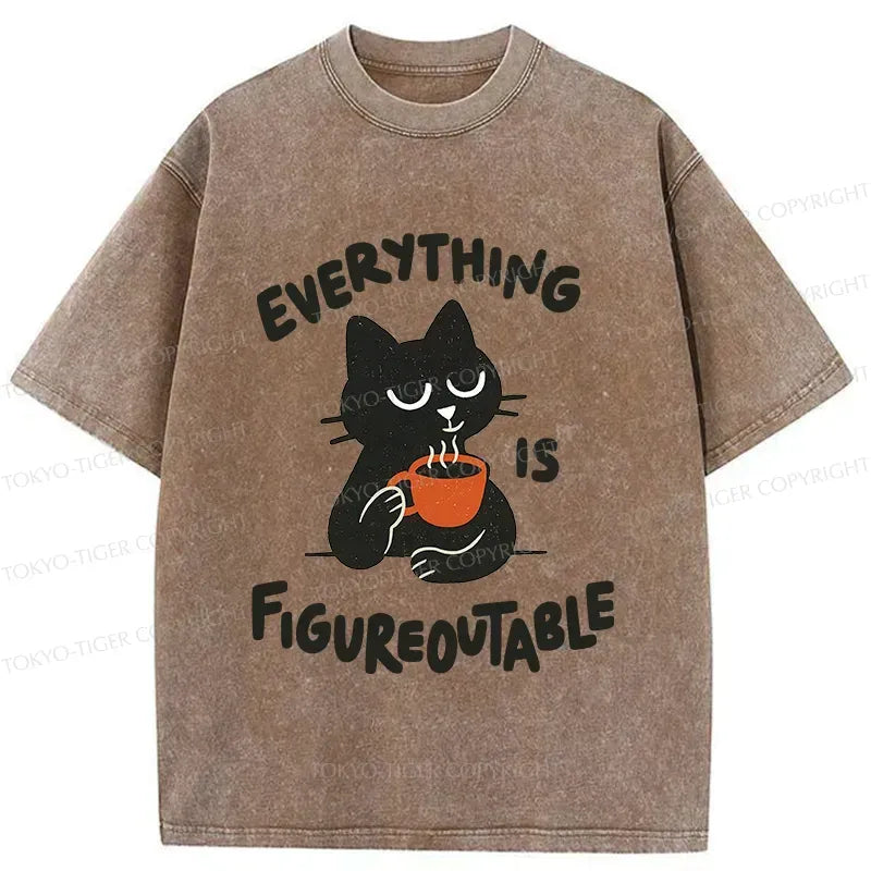 Japanese Cat Coffee T-Shirt for Daily Wear