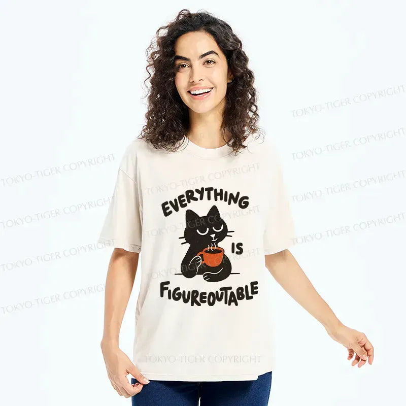 Japanese Cat Coffee T-Shirt for Daily Wear