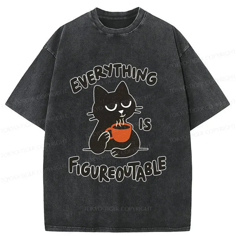 Japanese Cat Coffee T-Shirt for Daily Wear
