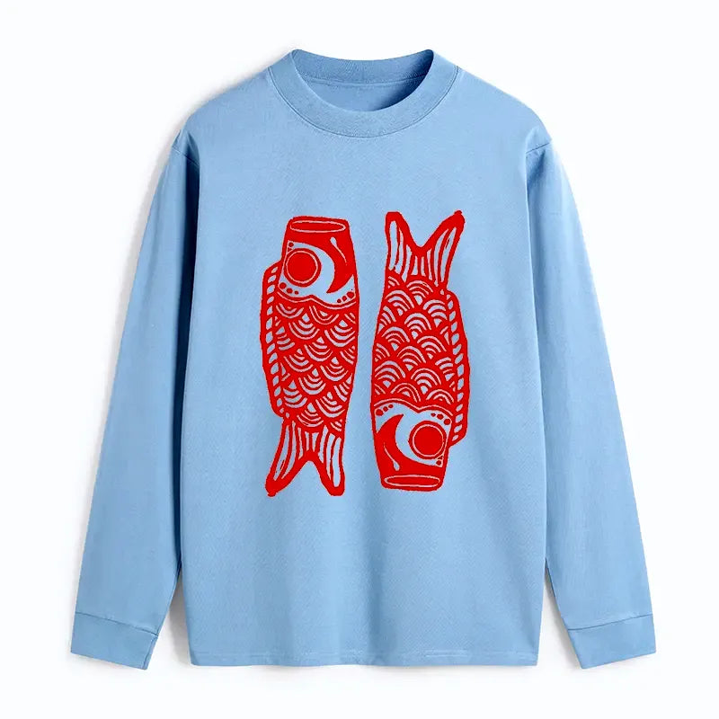 Kyoto-Lion Retro Carp Streamer Classic Long Sleeve T-Shirt