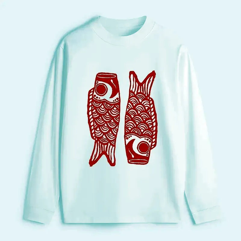 Kyoto-Lion Retro Carp Streamer Classic Long Sleeve T-Shirt
