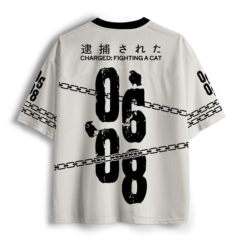 japanese crow mesh jersey for streetwear