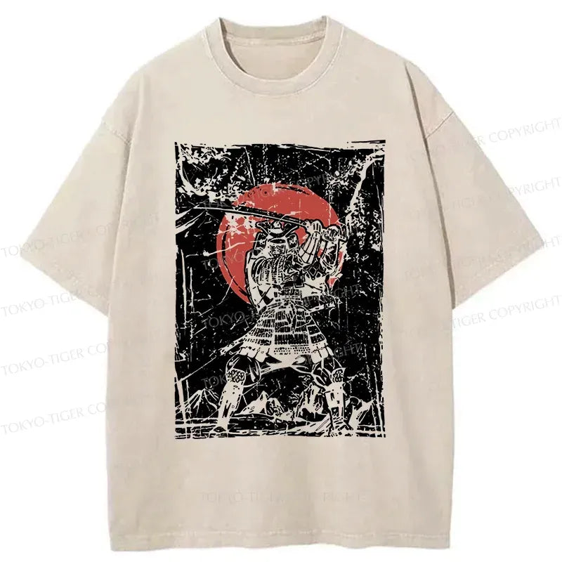 vintage washed samurai tee for streetwear