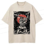 vintage washed samurai tee for streetwear