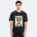 vintage washed samurai tee for streetwear