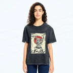 vintage washed samurai tee for streetwear