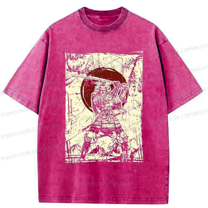 vintage washed samurai tee for streetwear