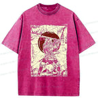 vintage washed samurai tee for streetwear