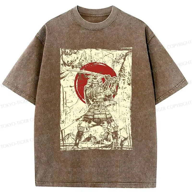 vintage washed samurai tee for streetwear