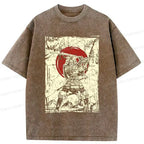 vintage washed samurai tee for streetwear