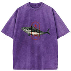 Kyoto-Lion Sushi Fish Washed T-Shirt