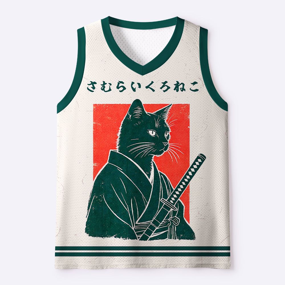 Black Cat Japanese Vintage Tank Top for Streetwear