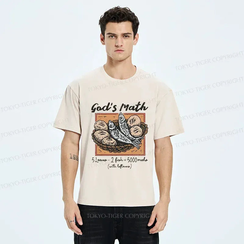 Kyoto-Lion Five Loaves And Two Fishes Washed T-Shirt