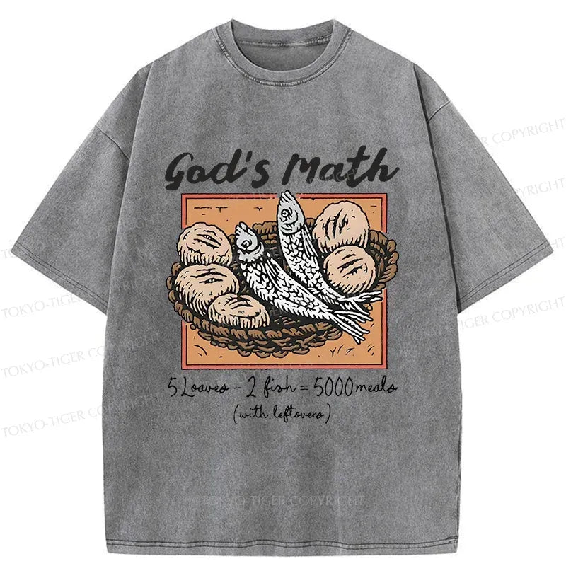 Kyoto-Lion Five Loaves And Two Fishes Washed T-Shirt