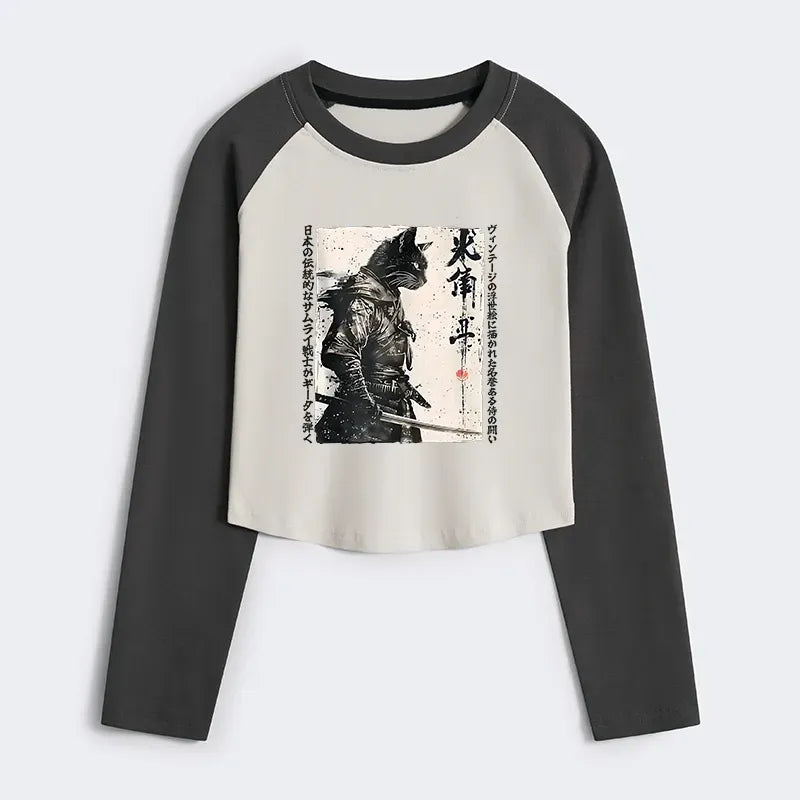 Kyoto-Lion Cat Samurai Tee Free Shipping
