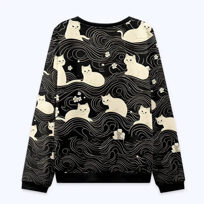 Ugly Christmas Sweatshirt for Cat Lovers