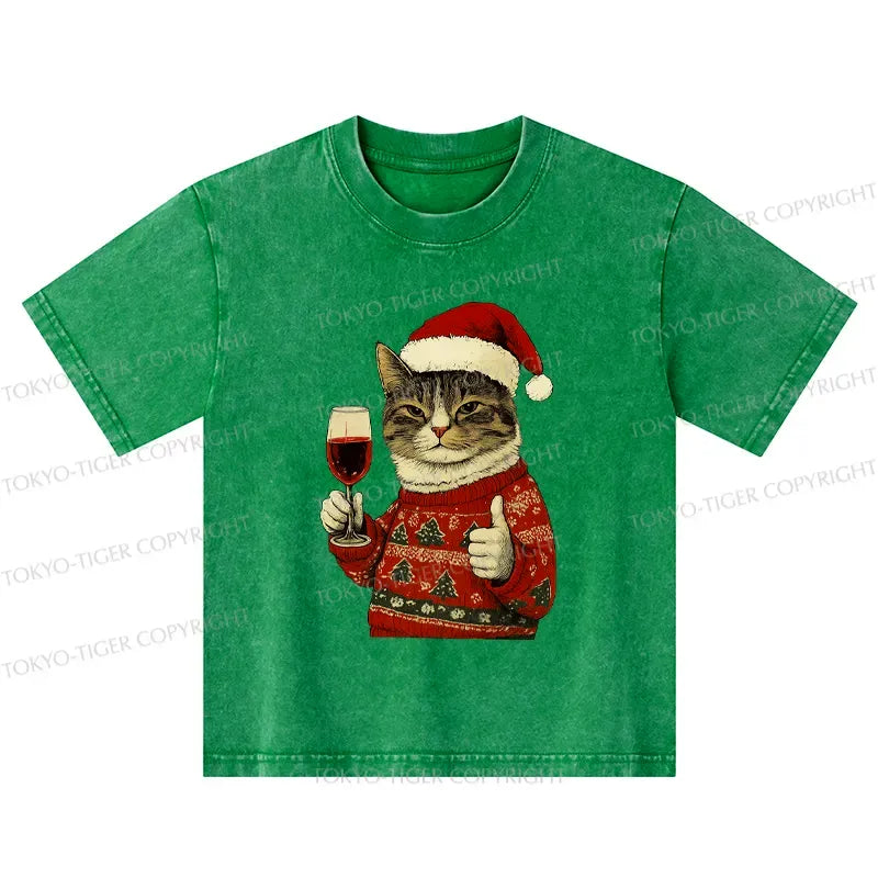 Japanese vintage cat t-shirt for kids