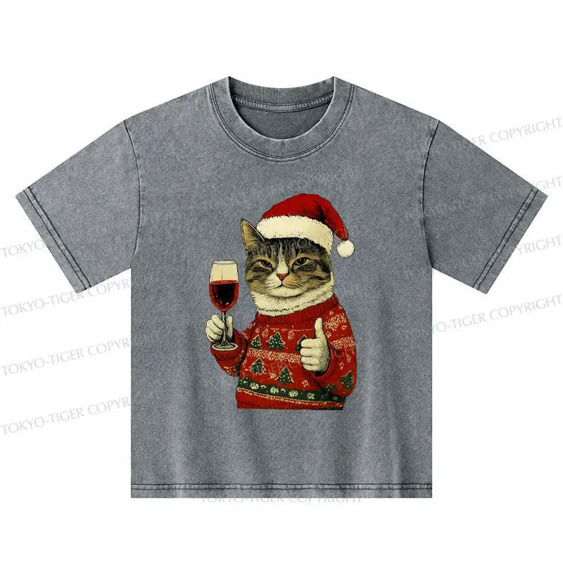 Japanese vintage cat t-shirt for kids