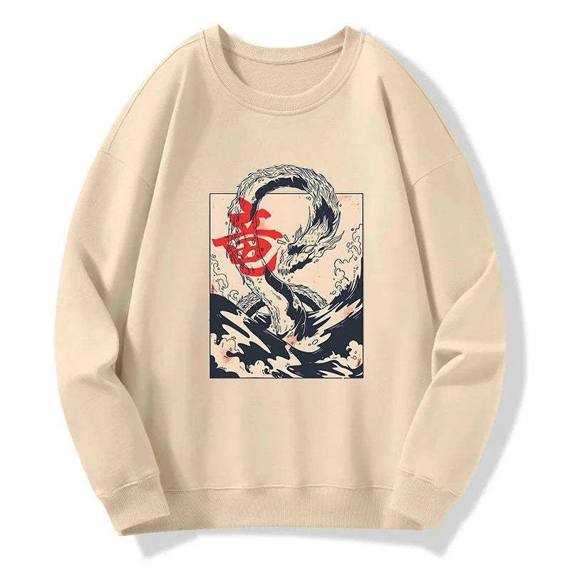 Japanese Dragon Sweatshirt for Daily Wear