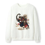 Unisex Samurai Cat Sweatshirt for Beach
