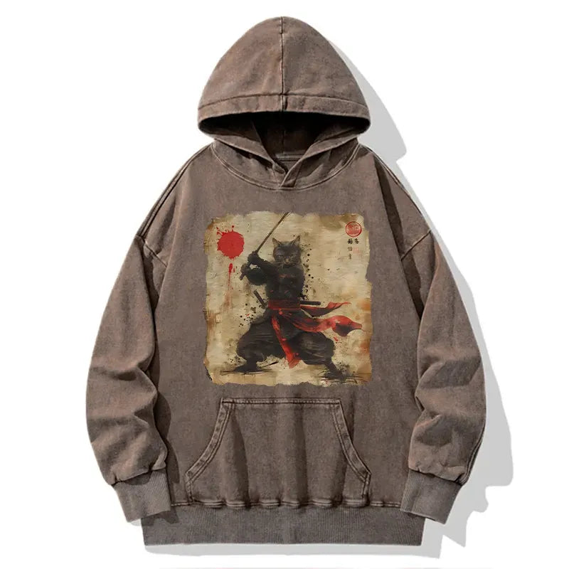 Cute Samurai Cat Hoodie for Gift