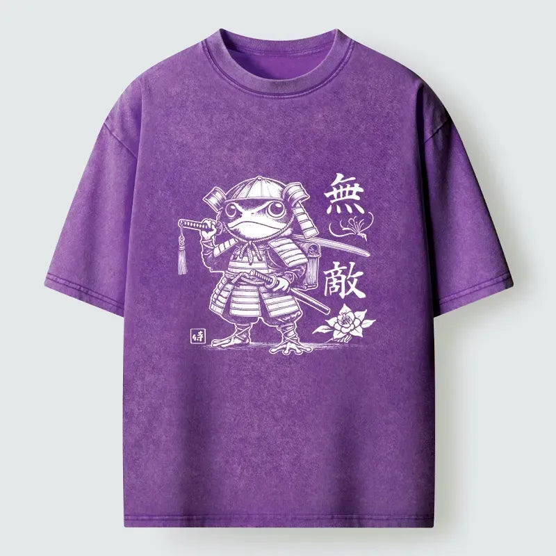 Washed Japanese Warrior Tee for Daily Wear