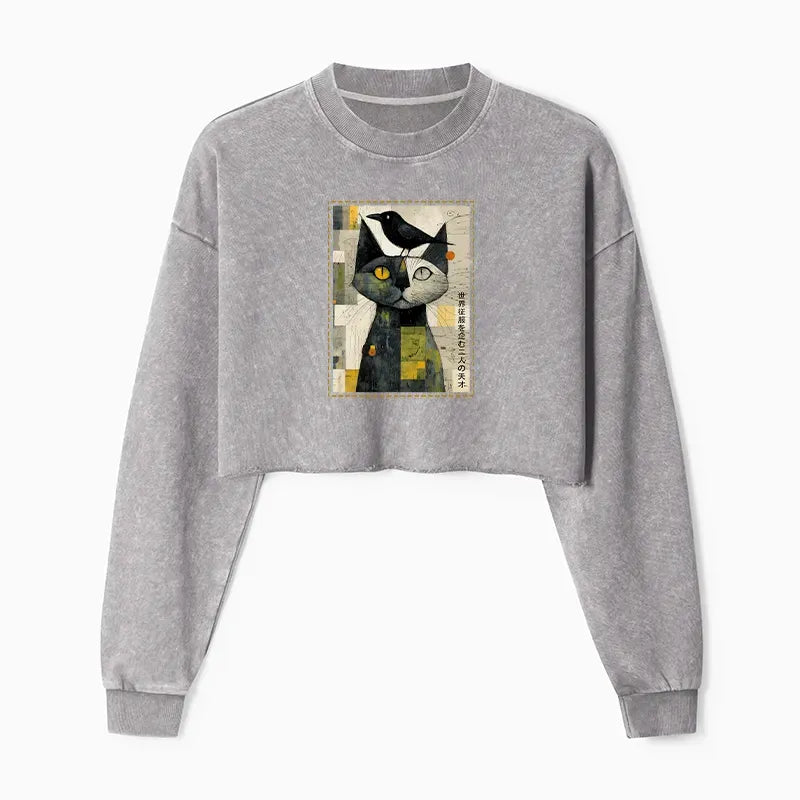 Ukiyo-e Cat and Crow Casual Top