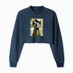 Japanese Washed Crop Sweatshirt for Women
