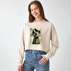 Vintage Cat Crow Sweatshirt Streetwear