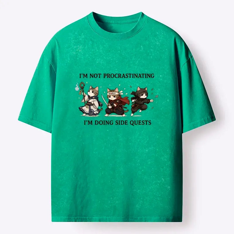 Kyoto-Lion Three Warrior Cats Game Vibe Washed T-Shirt