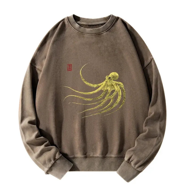 Japanese Octopus Sweatshirt for Spring