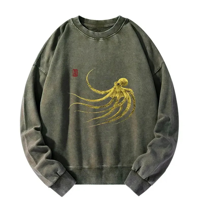 Retro Washed Octopus Sweatshirt Best Seller