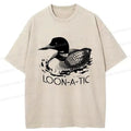 Kyoto-Lion Loon-a-tic Funny Washed T-Shirt