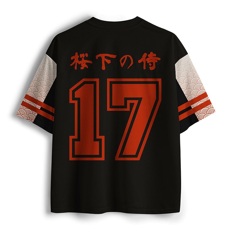 Sakura Ukiyo-e Mesh Jersey for Streetwear