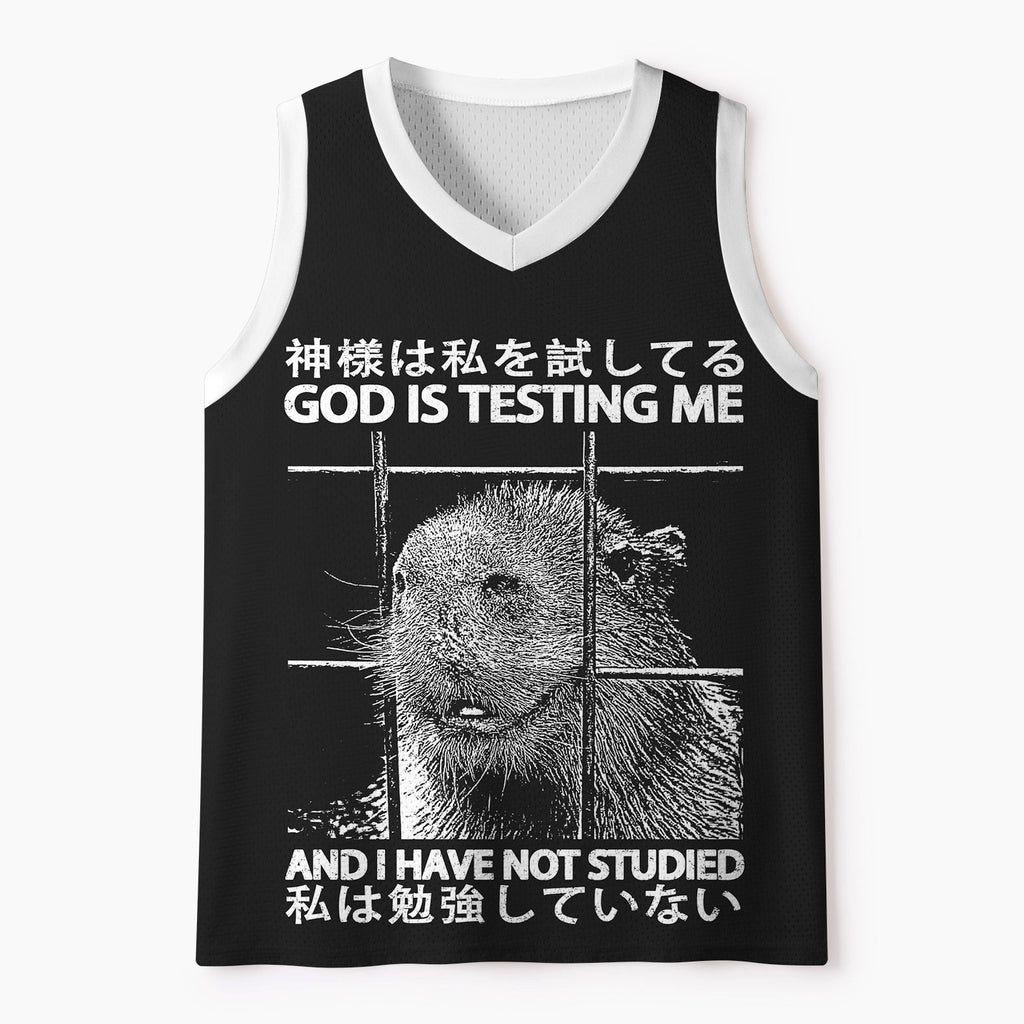 Kyoto-Lion Tested By God Mesh Tank Top