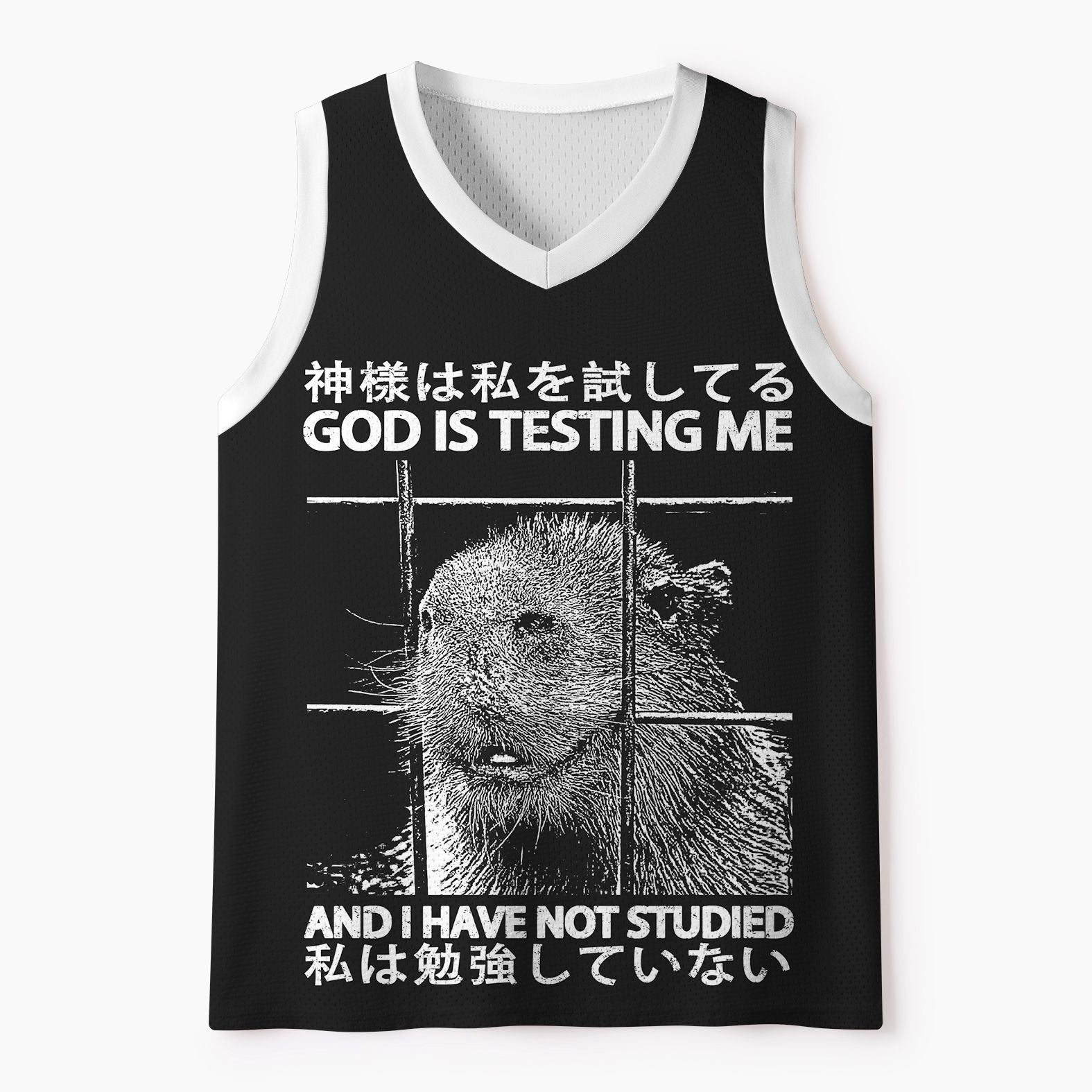 Kyoto-Lion Tested By God Mesh Tank Top