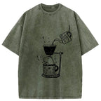 Japanese Funny Washed T-Shirt for Streetwear