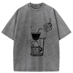 Japanese Funny Washed T-Shirt for Streetwear