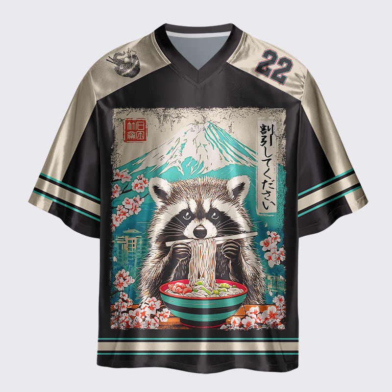 Kyoto-Lion Please Give Raccoon A Discount Glossy Oversized Jersey