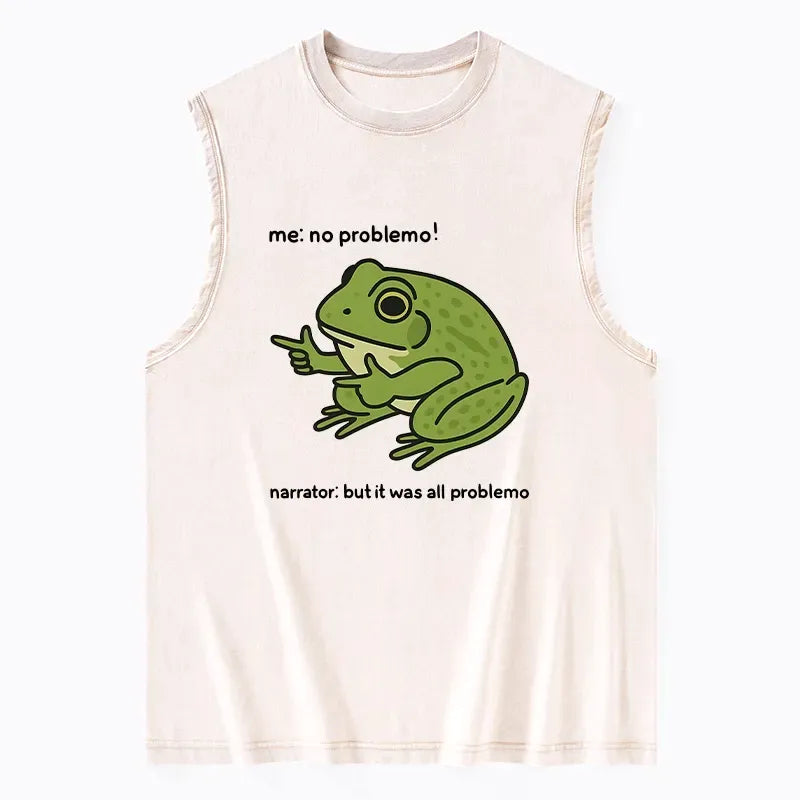 Kyoto-Lion Stupid Frog Meme Washed Tank