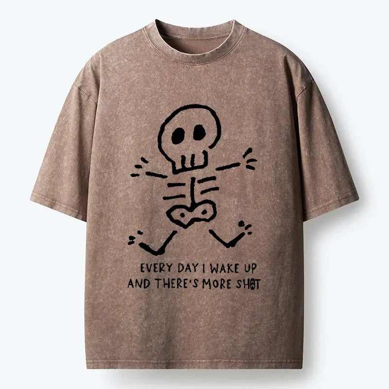 Funny Japanese Washed T-Shirt for Daily Wear