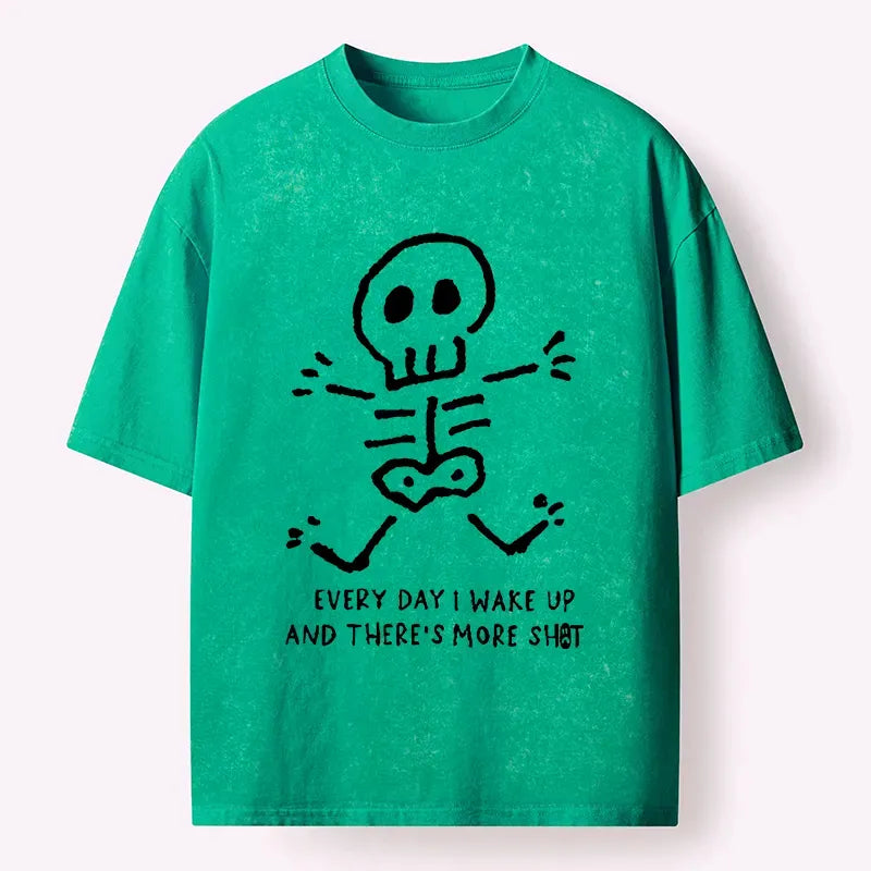 Funny Japanese Washed T-Shirt for Daily Wear