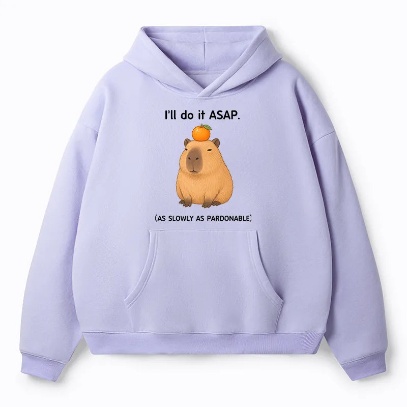 Kyoto-Lion Slow Task Capybara Meme Adult Fleece Hoodie